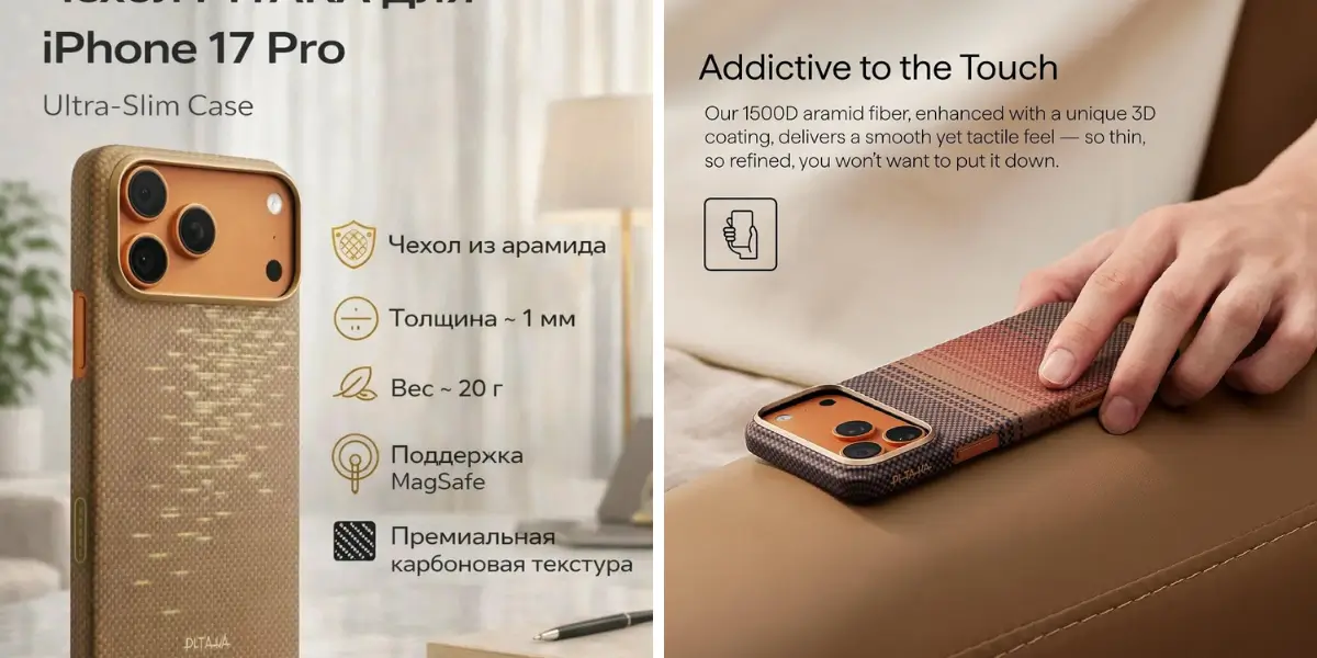 PITAKA Ultra Slim Golden Glint Case for iPhone 17 Pro Max.webp
